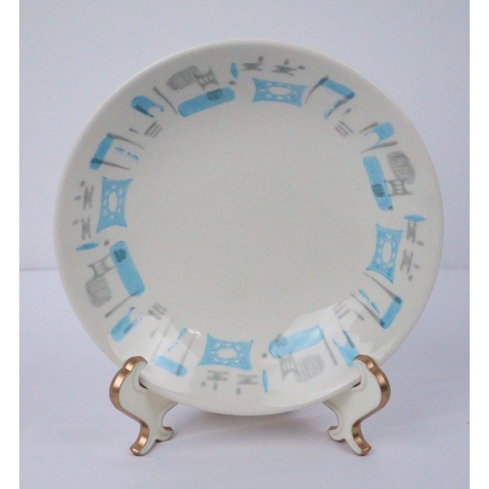 VTG Atomic‎ Blue Heaven by Royal China Berry Bowls (4) MCM Retro 5.5" Bowls